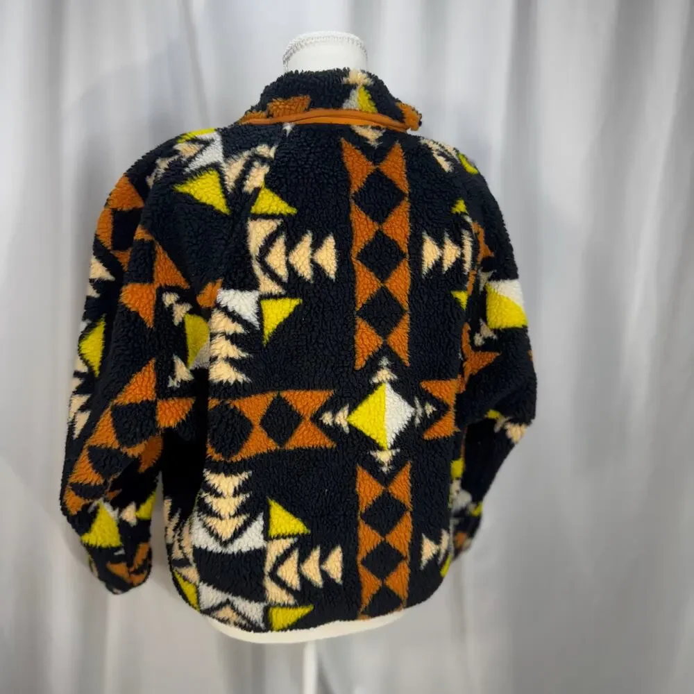 Free People Rocky Ridge Fleece Jacket XS Geometric Tribal Sportif Festival Boho - Picture 10 of 16